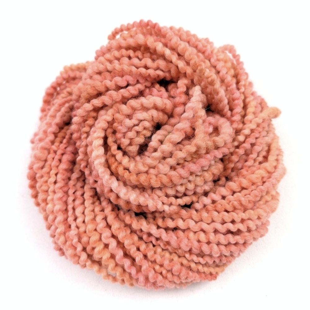 Hand Dyed Wool Yarn Coil Spun Thick & Thin Spiral Bulky Seashell 42 Yards NWT
